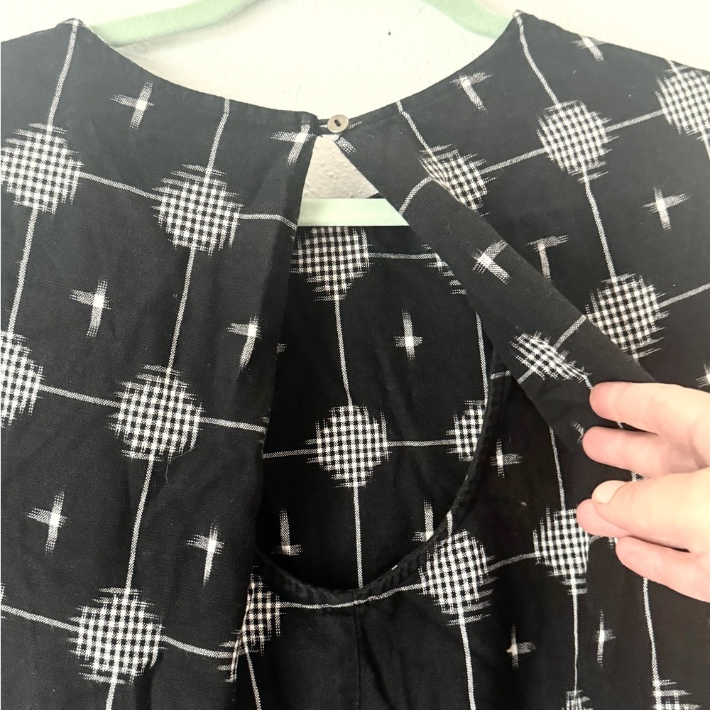 Matter Prints Black & White Geometric MIDI Tunic Dress - Japanese Inspired - Picture 10 of 14